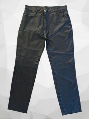 Xelement Black Leather High Rise Motorcycle Riding Pants ~ Women’s 18